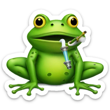 Frog smoking a hookah sticker