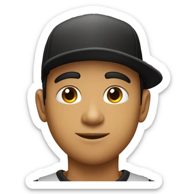 pfp moreno con aros y joven pelo rizado ojos negros y con gorra negra sticker