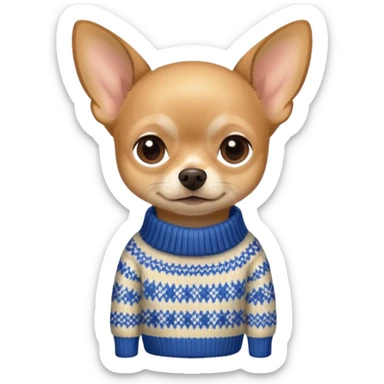 Tan chihuahua wearing a sweater sticker