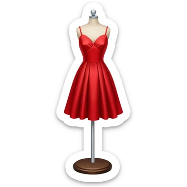 dress mannequin with tiny red dress sticker