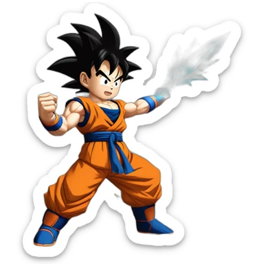Son goku qui fait un kamehameha sticker