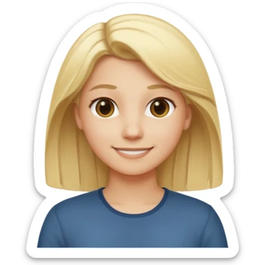 Create a person who is standing still, doing nothing, with blond hair, in the iOS 18 style. sticker