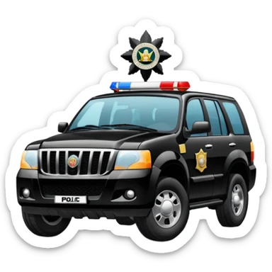 Black car fo officers India suv sticker