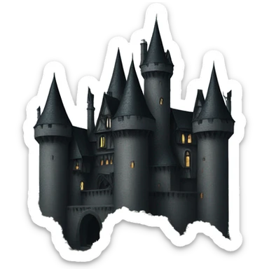 Black gothic castle sticker