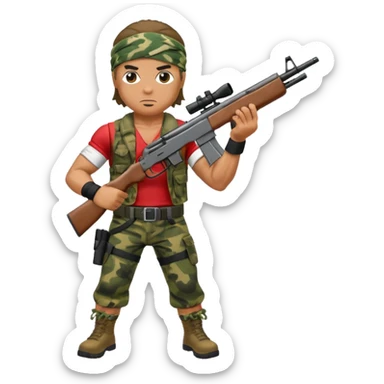 Rambo shooting, full body sticker