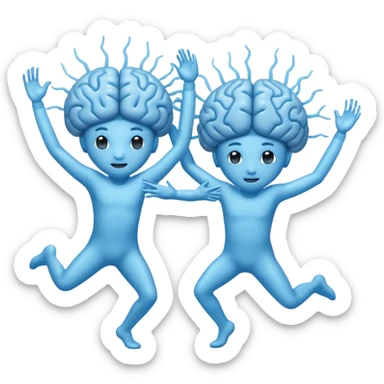 Last two brain cells dancing sticker