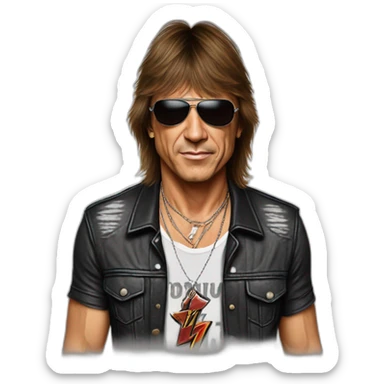 Richie Sambora in an AC/DC tshirt sticker