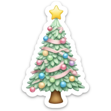 Pastel Christmas tree sticker