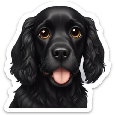 Black spaniel that sends a kiss sticker