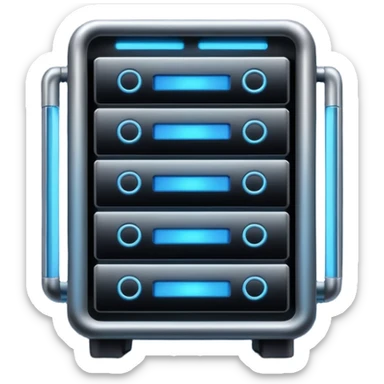 dark data server simple and mordern rack 2.5d icon  sticker