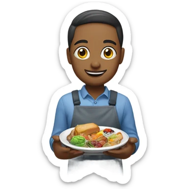 a customer who is holding his meal sticker