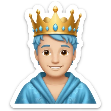 King – shell crown + sea-blue robe sticker