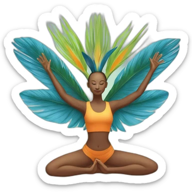 Svarga Dvijasana yoga pose bird of paradise sticker