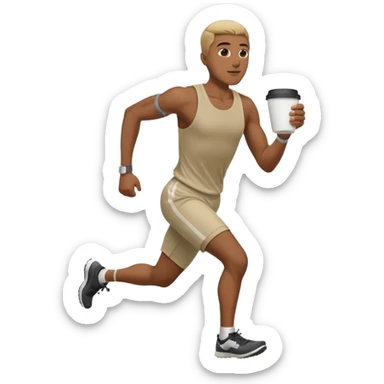 Morning Coffee Runner black man  sticker
