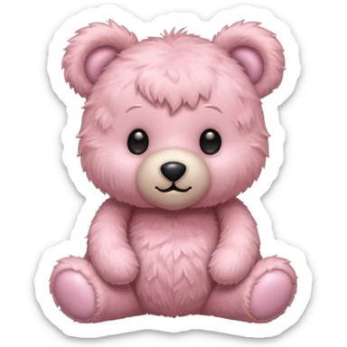 light pink adorable teddy bear sticker