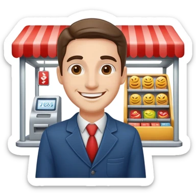 salesman kiosk sticker