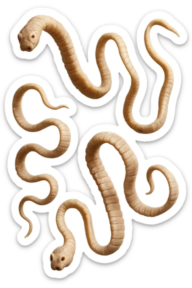 PARASSITI COME LA TENIA FLUTTUANO IN ARIA, iperrealistico 4k sticker