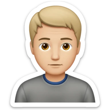 man with short hair medium tone sticker