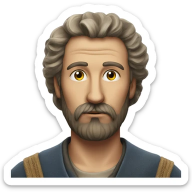 Russian peasant with a beard photorealistic serious sticker