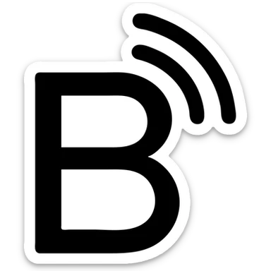 Monoline capital B whose upper loop breaks into three outward arcs sticker