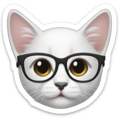 kitten with black glasses sticker