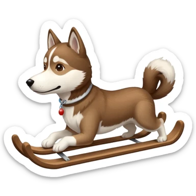 sled drives by dog sticker