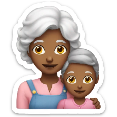 Grandmother with a girl sticker