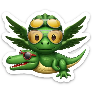 Cocodrilo con alas de avión  sticker