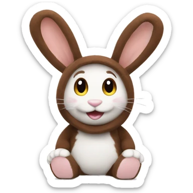 bunny mini loop brown sticker
