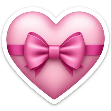 Pastel pink heart with dark pink bow around it sticker