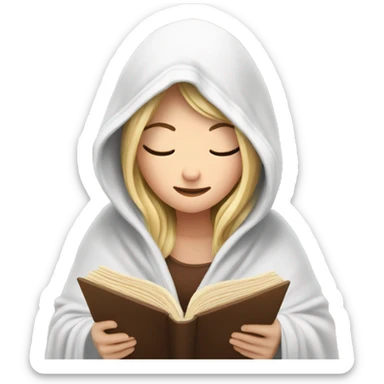 White Girl reading a book under a blanket with coffee in her hands sticker