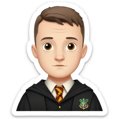 Josh Herdman is Gregory Goyle in harry potter, wear hogwarts uniform sticker