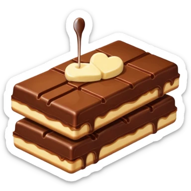 6 piece Chocolate bar being kissed by girly pancake sticker