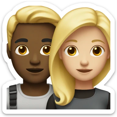 blonde and dark-skinned duo sticker