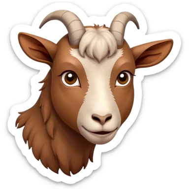 Brown goat sad sticker