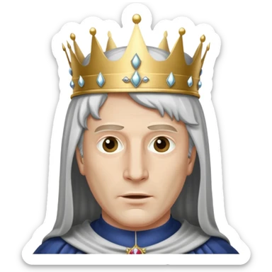 King Baldwin IV close-up with silver mask and crown sticker