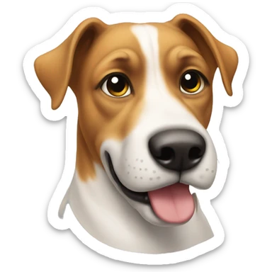 a dog with a temp fade sticker