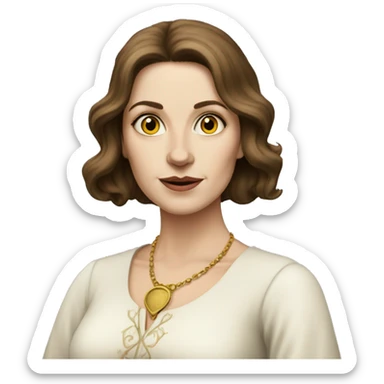 White lady brown hair tarot reader sticker