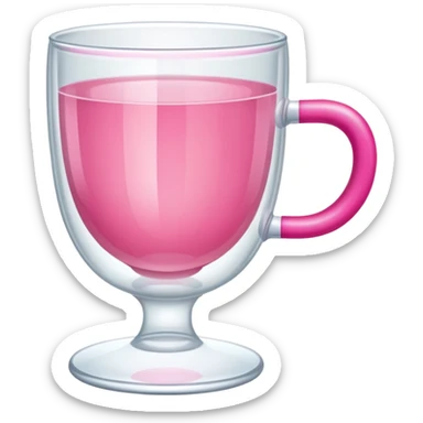 transparent cup with pink handle sticker