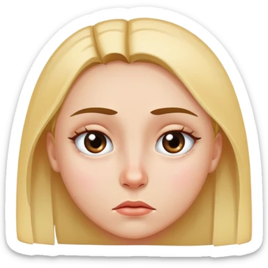 Girl with straight face and a tear in her eye  sticker