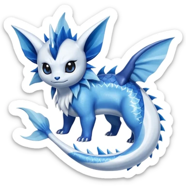 Vaporeon-Samurott-Absol-Fakémon-hybrid-creature (full body)  sticker