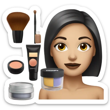 Makeup kit and a white girl sticker