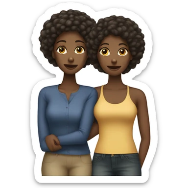 Two African American woman best friends  sticker