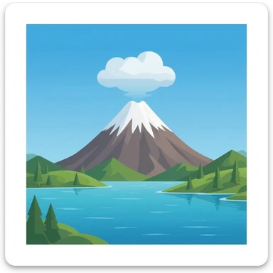 volcano with water sticker