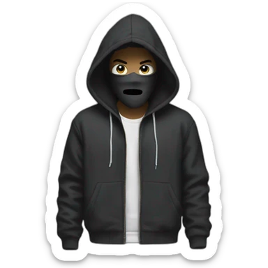 Anonymous in a hoodie bape sticker