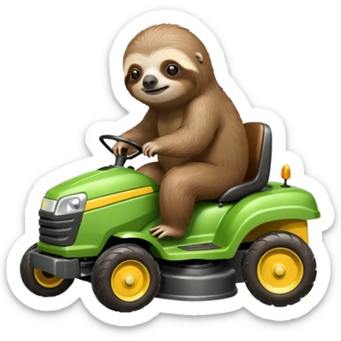Sloth with a lawn mower sticker