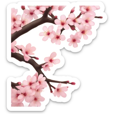 Cherry blossoms in Japan against the background of the sun sticker