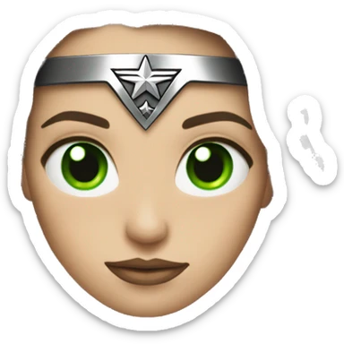 wonder woman superhero emoji with green eyes sticker