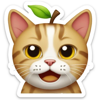 Cat Crying apple sticker