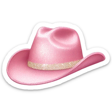 light pink sparkly country hat not on a person sticker